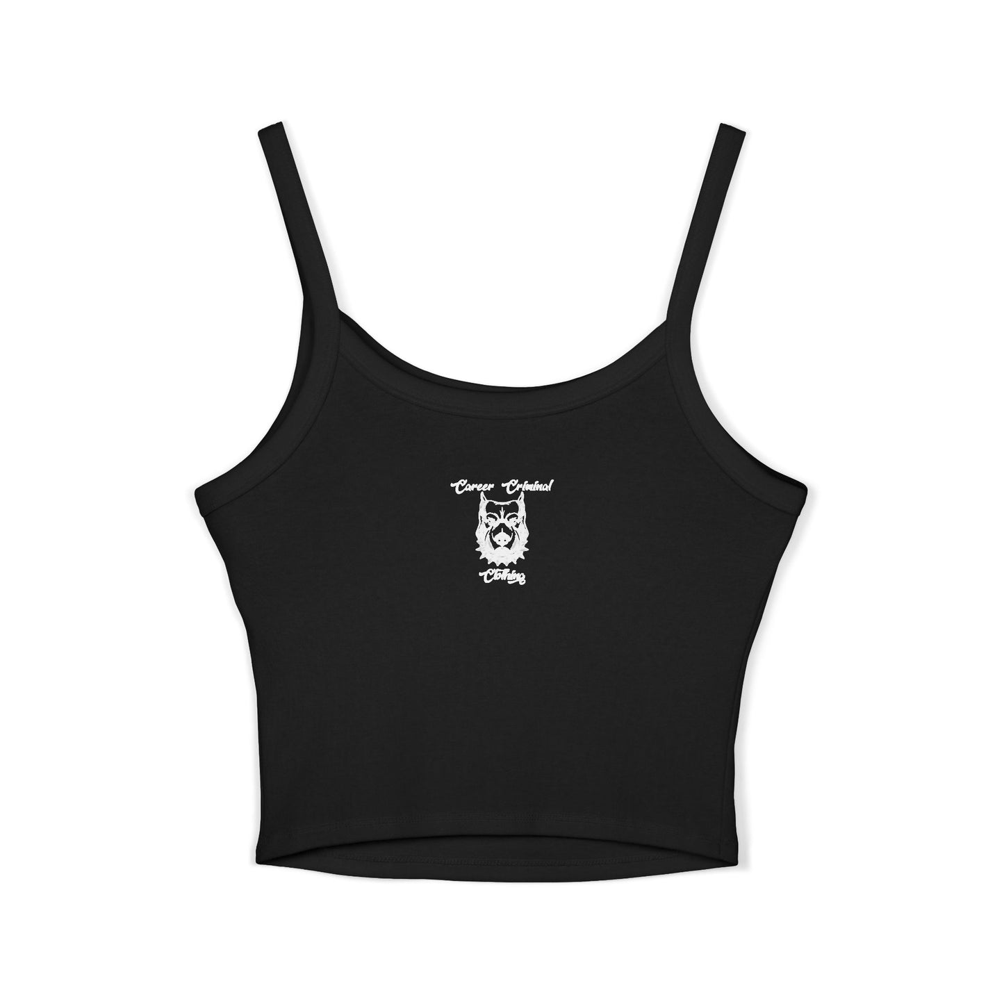 Spaghetti Tank — "Don't Talk" Shh Graphic Crop Top