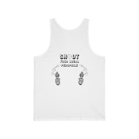 Shoot Your Local Pedo Unisex Jersey Tank - Casual Summer Fashion Statement