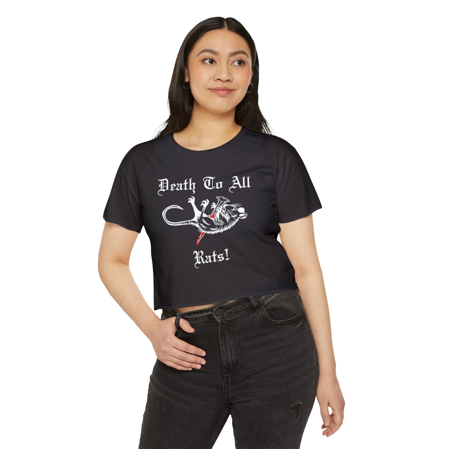 Death to all rats crop top