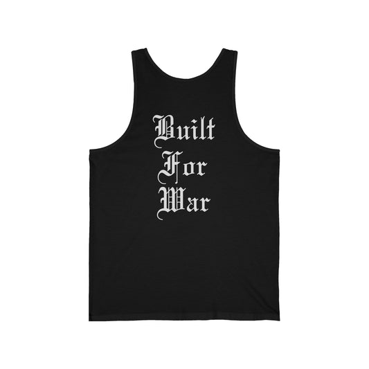 Built For War Unisex Jersey Tank - Casual, Comfortable Fitness Top, Perfect for Gym, Training, Outdoor Events, Military Inspired Apparel
