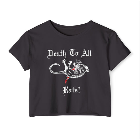 Death to all rats crop top