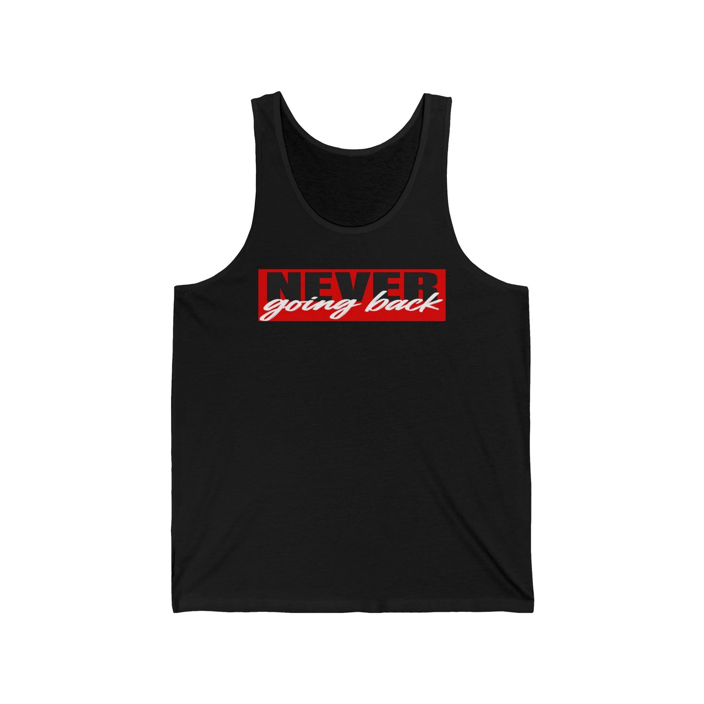 "Never Going Back" Graphic Tank Top – Retro Bold Statement Tank