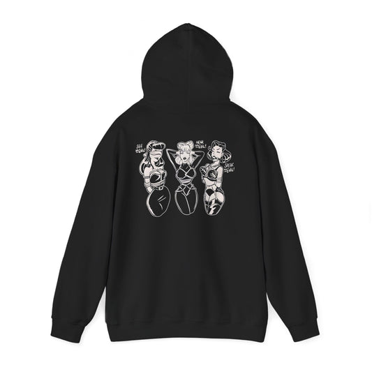 See no evil pin up girls hoodie